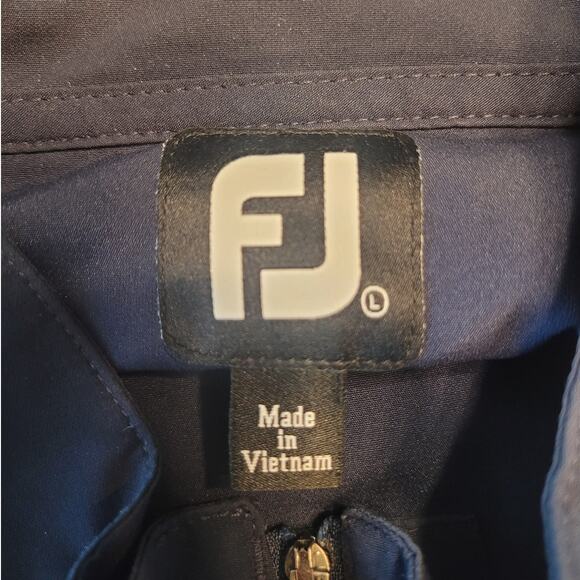 FootJoy Men’s L Golf Pullover 1/2 Zip Blue Windshirt Jacket River Club Logo EUC - Picture 7 of 10